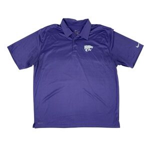 Nike K-State Wildcats Polo Shirt Men’s XL Purple Double Sided Dri-Fit Kansas